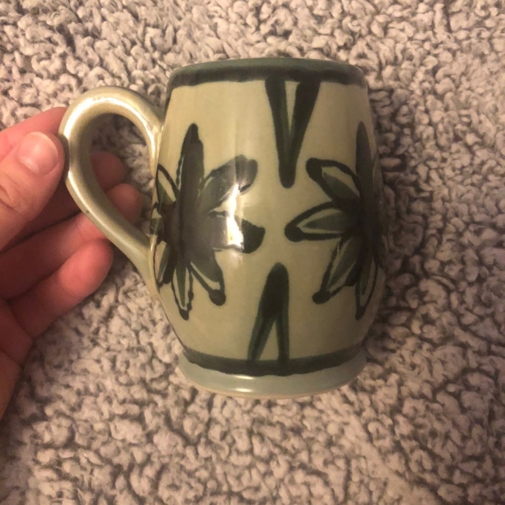 Vintage Green Floral Mug